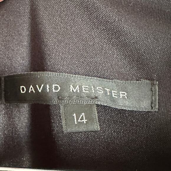 DAVID MEISTER | Black Asymmetrical Neckline and Hemline Little Black Dress | 14 - Picture 3 of 5